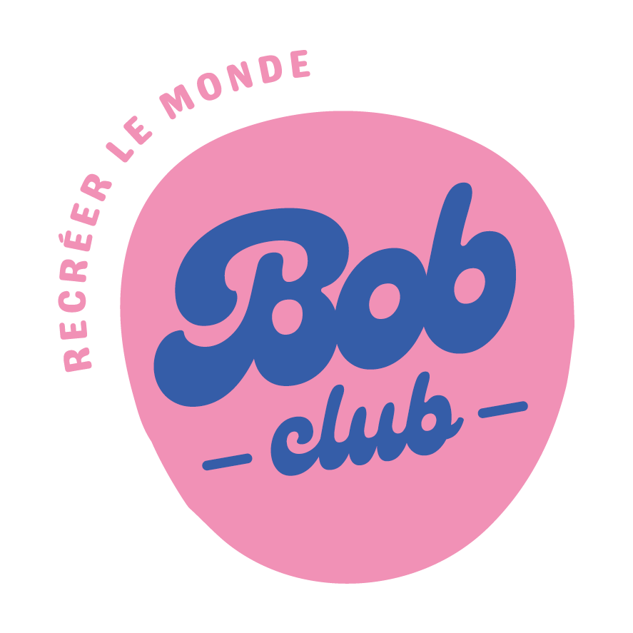 Le logo rose et bleu bubblegum du Bob club